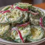 creamy dill cucumber salad - featured image