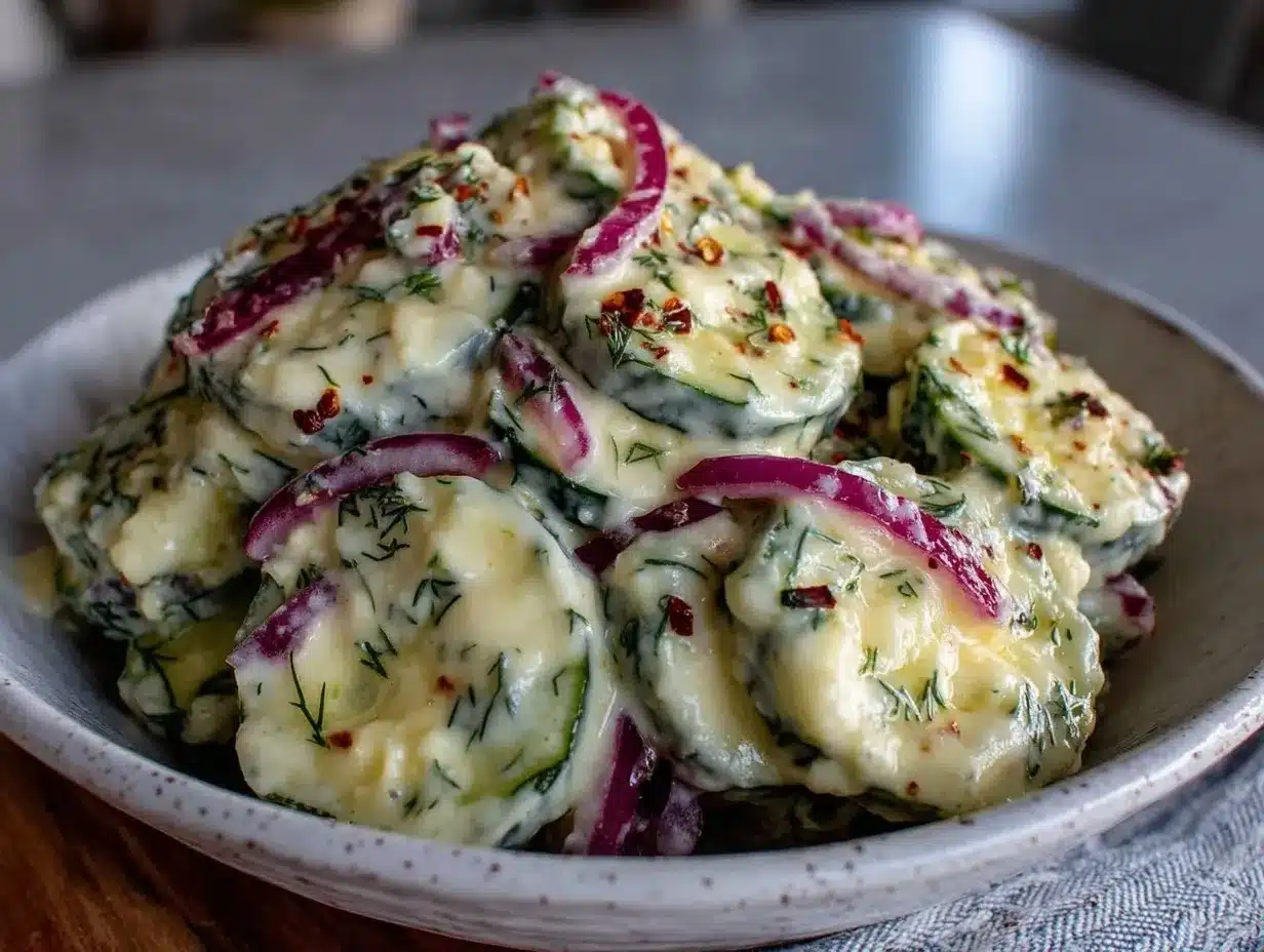creamy dill cucumber salad preparation steps