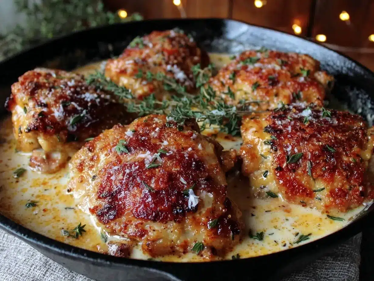 creamy garlic parmesan chicken thighs preparation steps