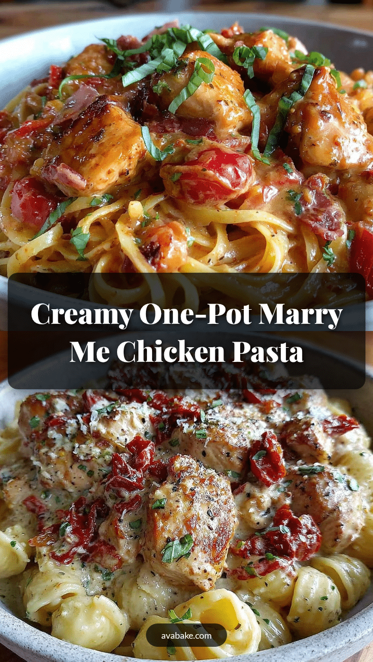 creamy one-pot marry me chicken pasta recipe