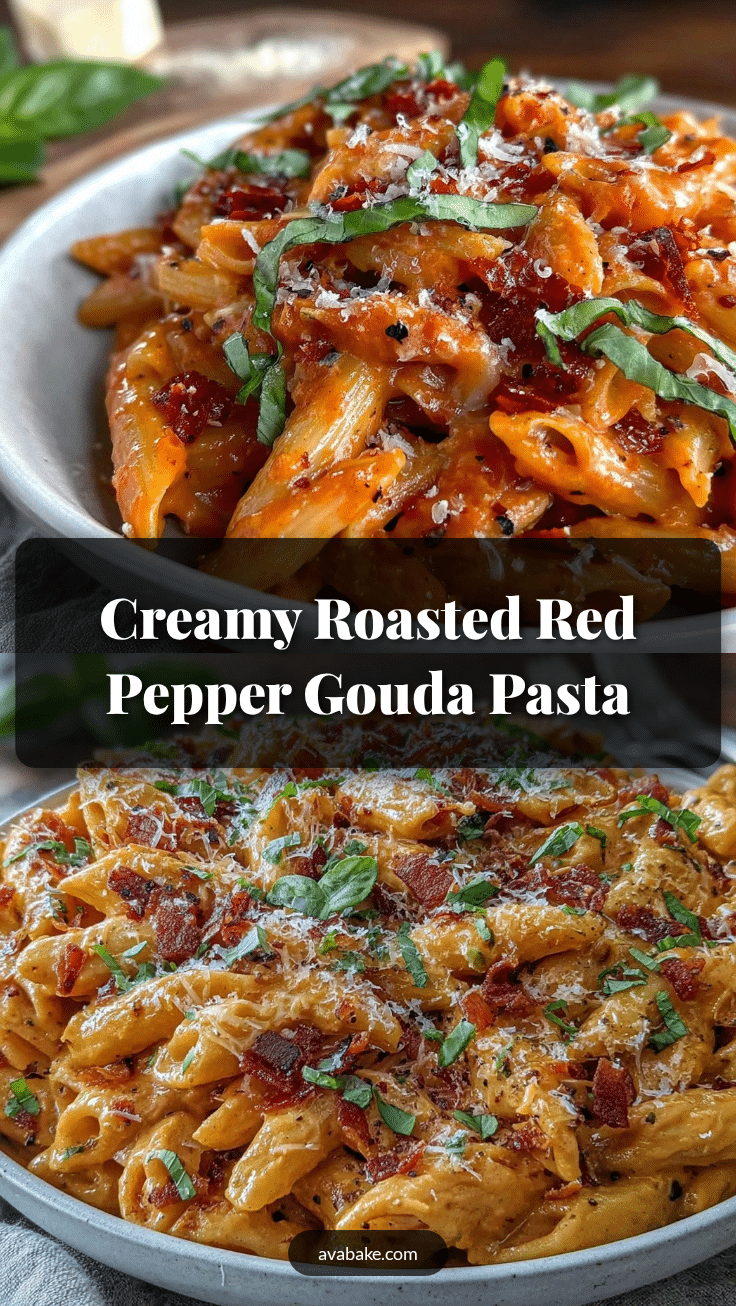 creamy roasted red pepper smoked gouda pasta recipe