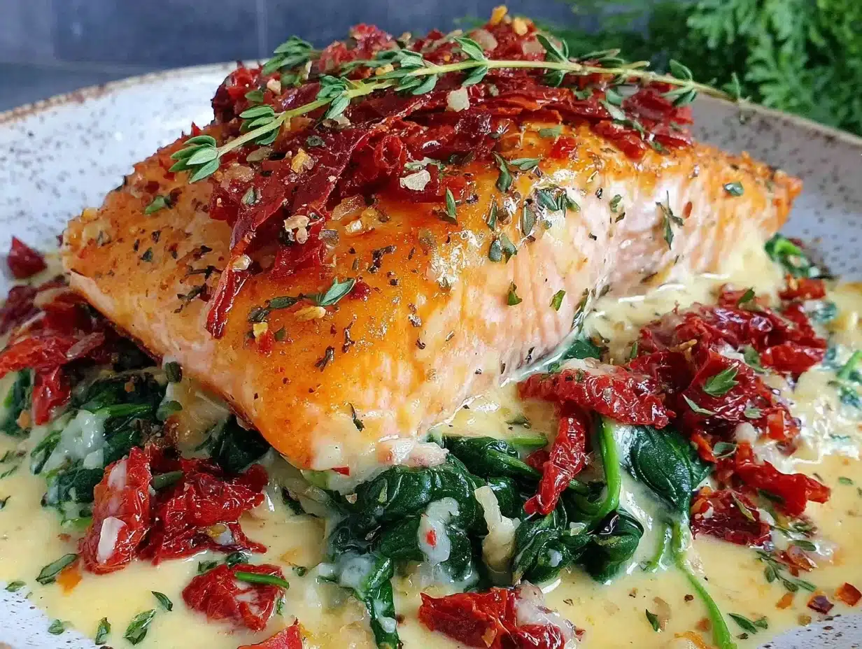 creamy tuscan salmon - featured image