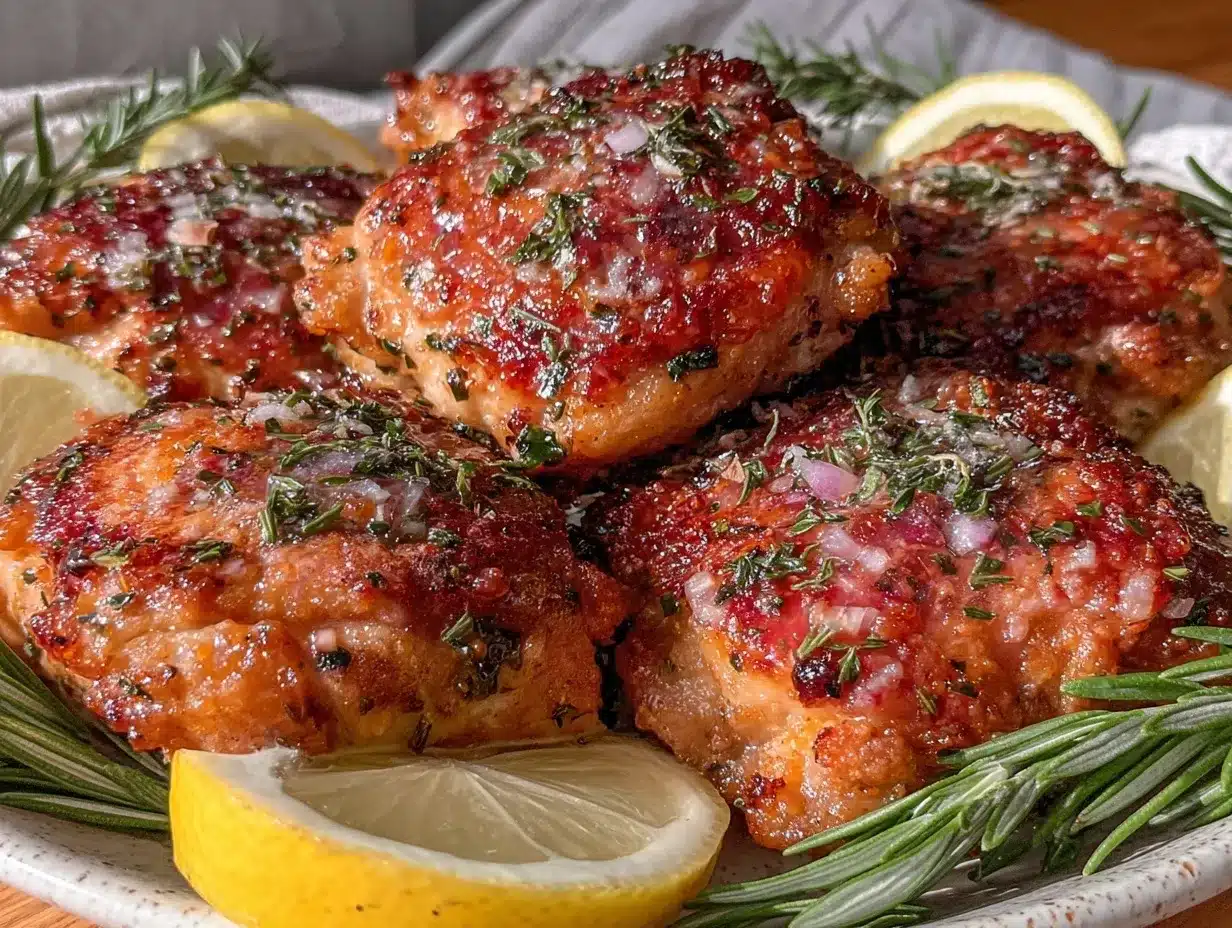 crispy air fryer lemon herb chicken thighs preparation steps