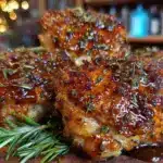 crispy honey garlic butter chicken thighs - featured image