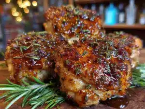 crispy honey garlic butter chicken thighs - featured image