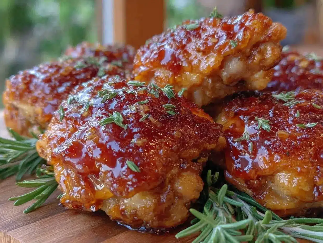 crispy honey garlic butter chicken thighs preparation steps