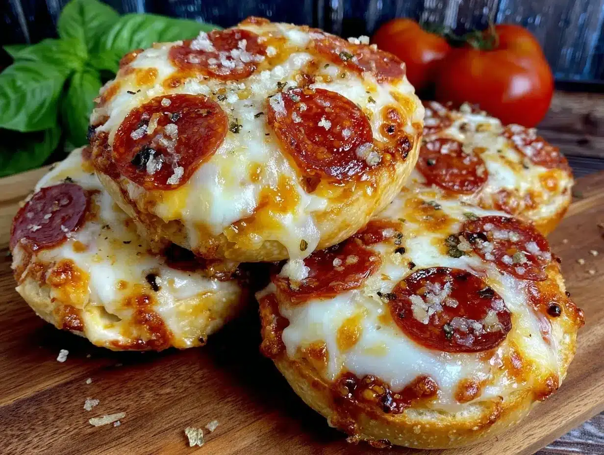crispy mini pizza bagels preparation steps