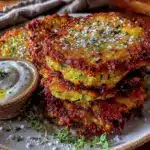 crispy parmesan zucchini fritters - featured image