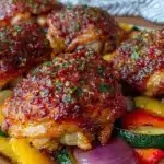 crispy sheet pan chicken thighs - featured image