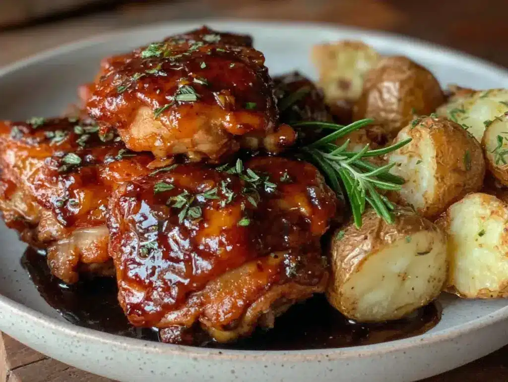 crockpot honey garlic chicken thighs - featured image