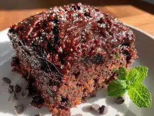 double fudge chocolate zucchini cake - featured image