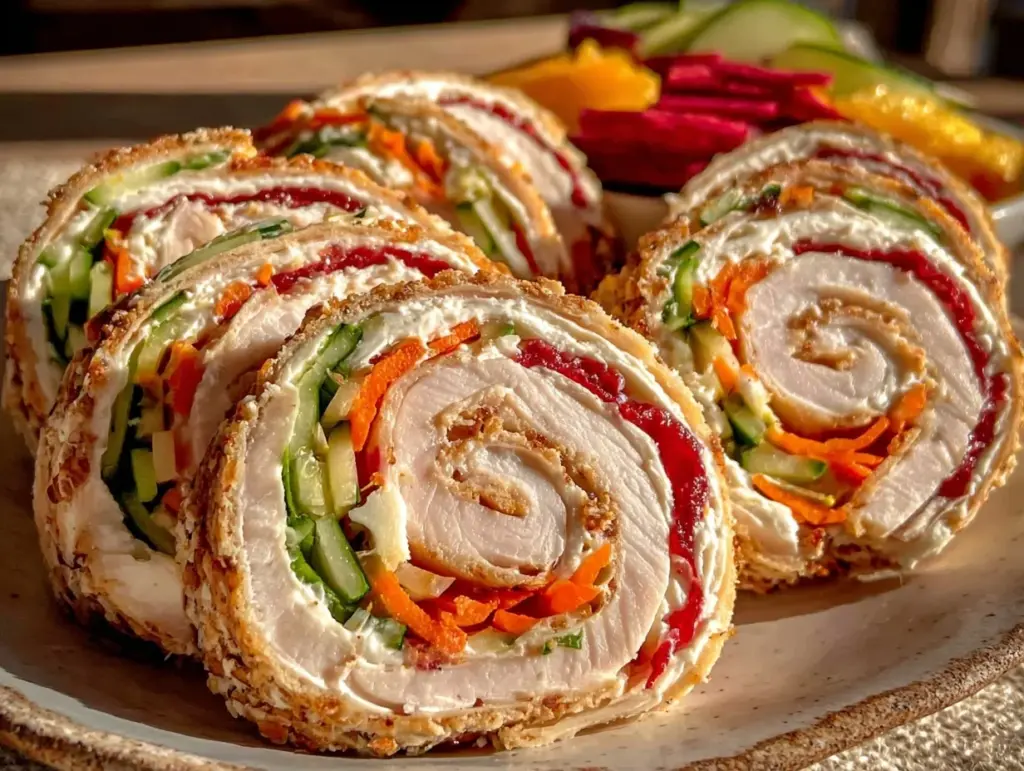 easy creamy turkey pinwheels - featured image