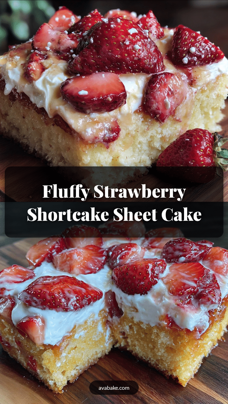 fluffy strawberry shortcake sheet cake recipe