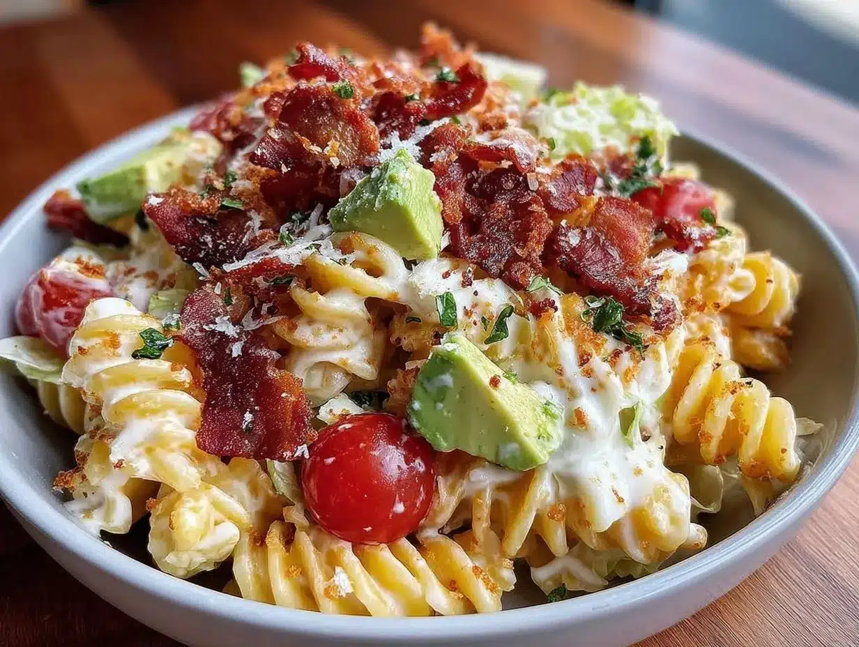 fresh blt pasta salad preparation steps