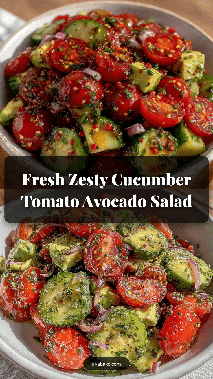 fresh cucumber tomato avocado salad recipe