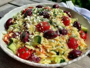 Fresh Greek Orzo Pasta Salad - featured image