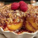 fresh peach crisp - featured image