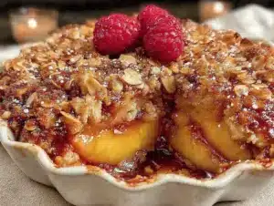fresh peach crisp - featured image