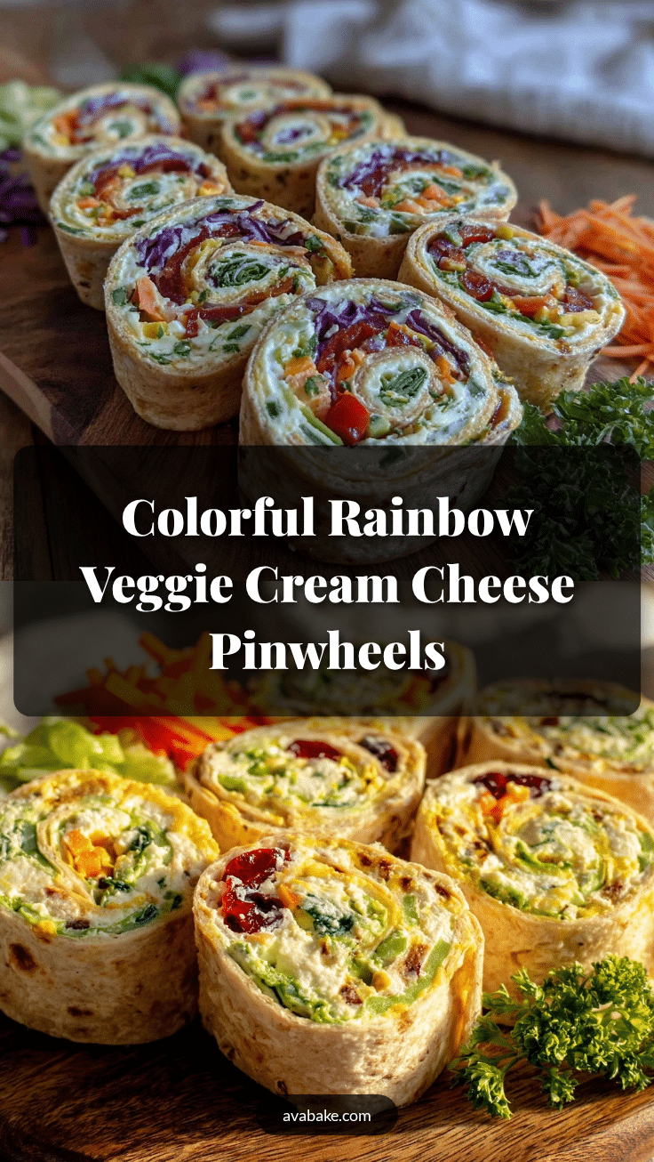 fresh rainbow veggie cream cheese pinwheel wraps recipe