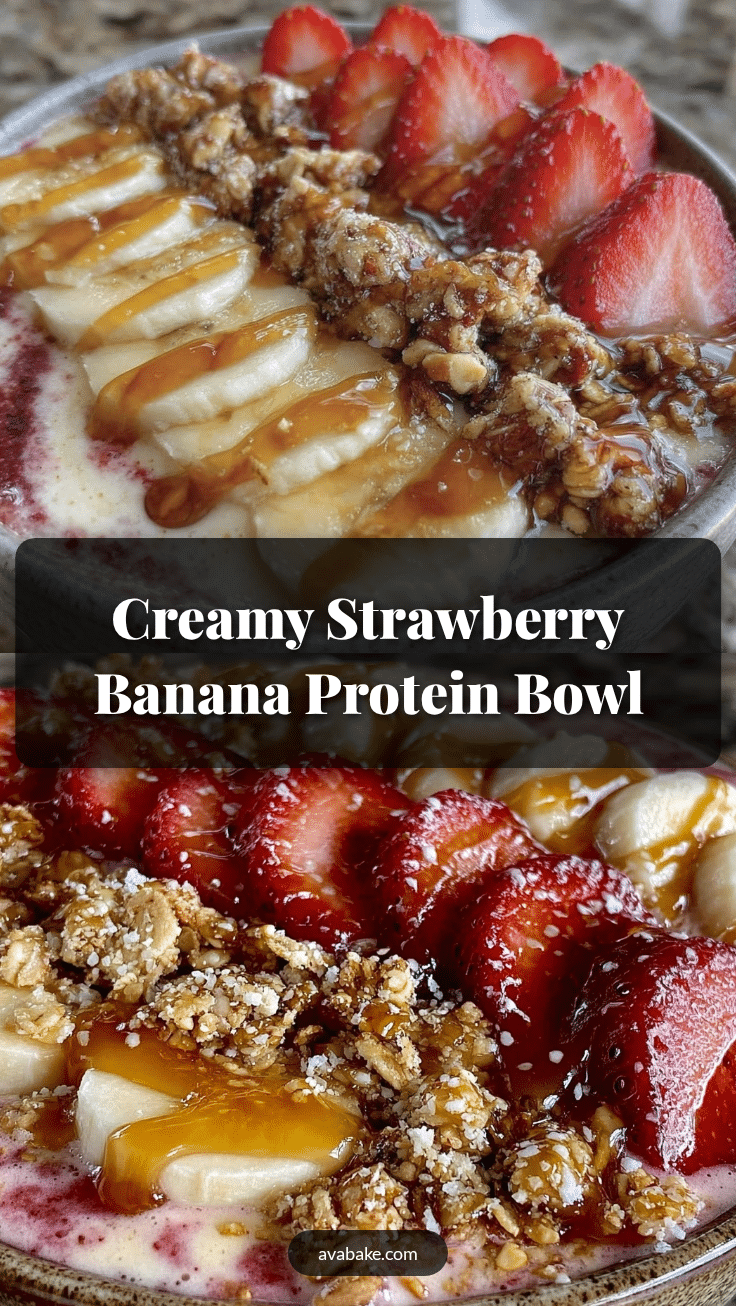 fresh strawberry banana protein smoothie bowl recipe