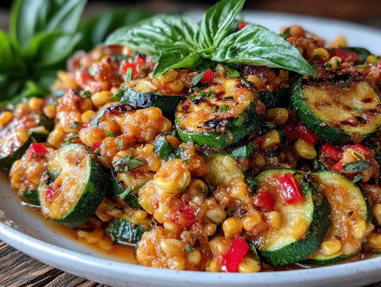 fresh zucchini and corn succotash - featured image