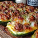 garlic parmesan stuffed zucchini boats - featured image