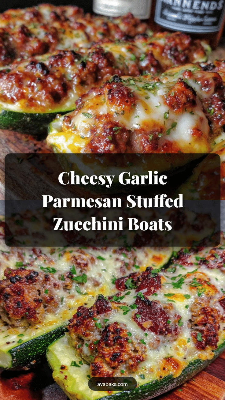 garlic parmesan stuffed zucchini boats recipe