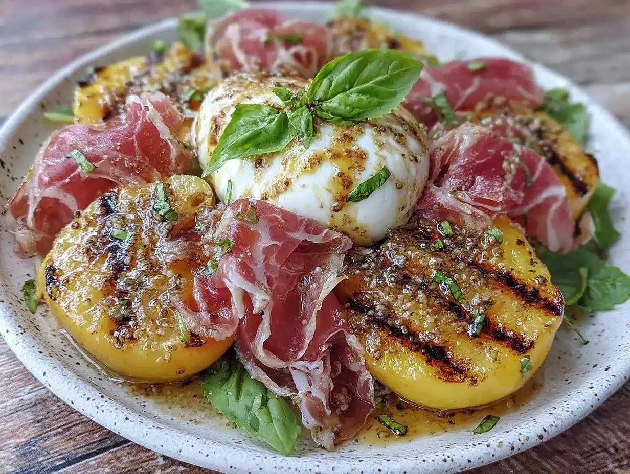 grilled peach burrata salad preparation steps
