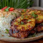 grilled teriyaki pineapple chicken thighs - featured image