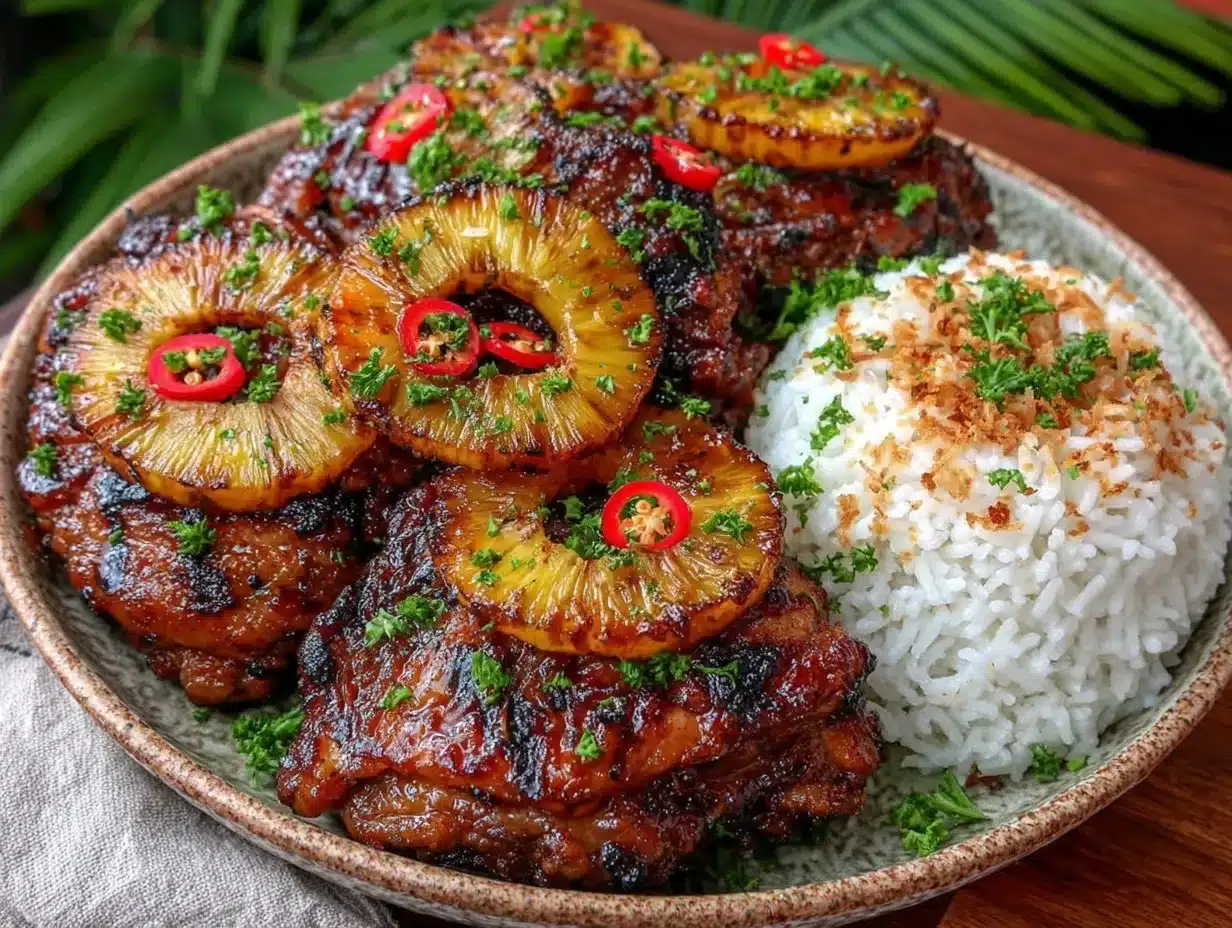 grilled teriyaki pineapple chicken thighs preparation steps