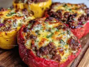 ground beef stuffed bell peppers - featured image