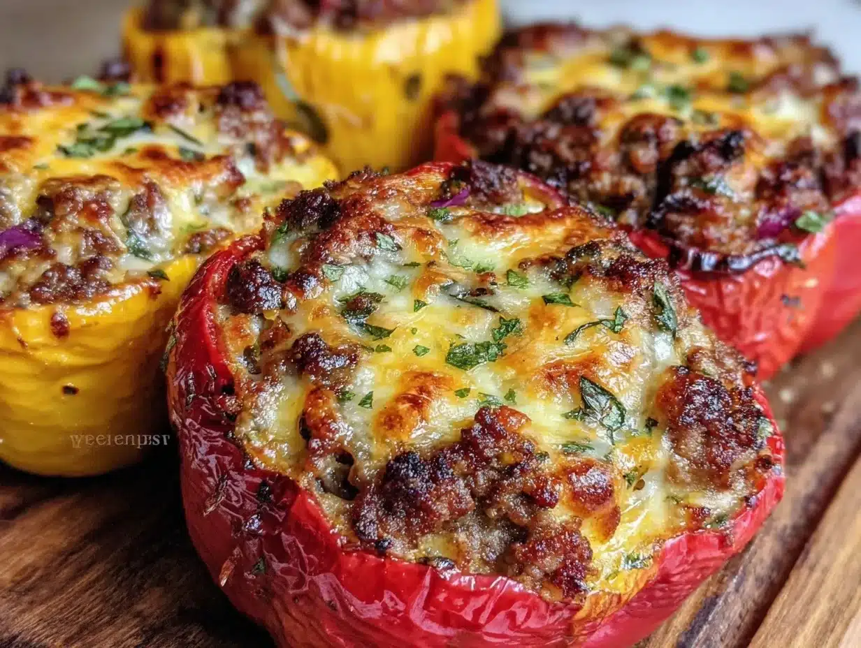 ground beef stuffed bell peppers - featured image
