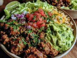 ground beef taco bowls - featured image