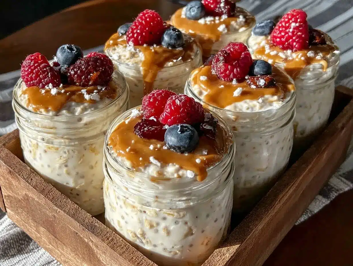 healthy greek yogurt chia overnight oats preparation steps