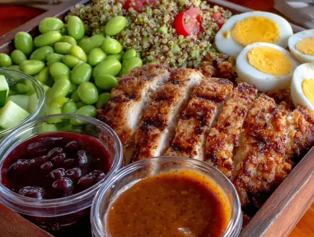 healthy high-protein bento box lunch - featured image