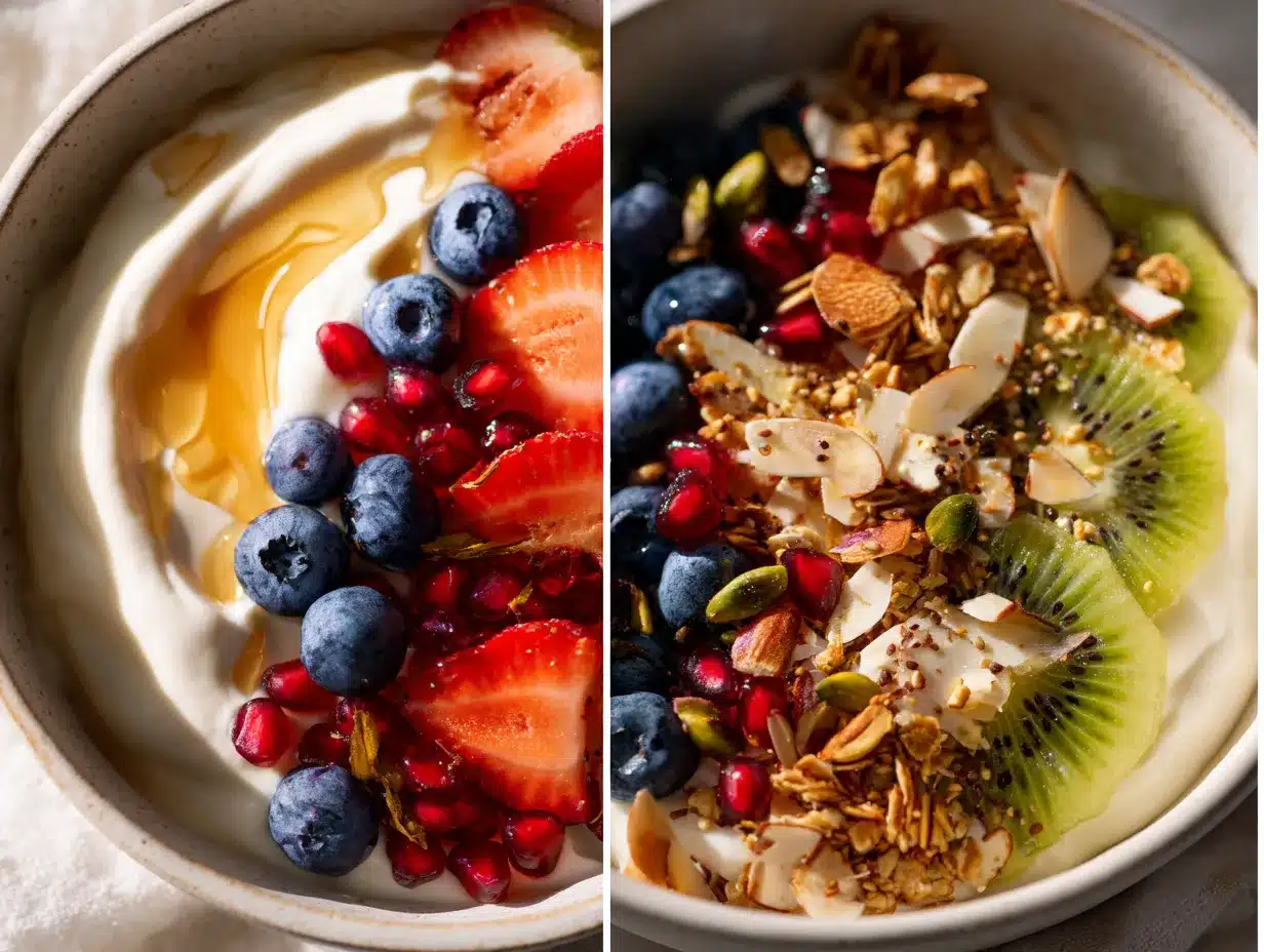 healthy high protein greek yogurt bowls preparation steps