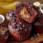 hidden veggie double chocolate banana muffins - featured image