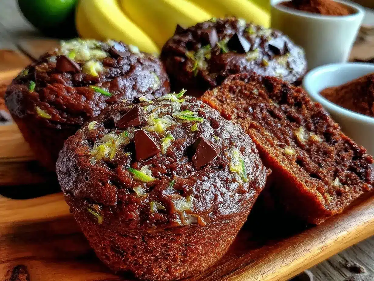 hidden veggie double chocolate banana muffins preparation steps