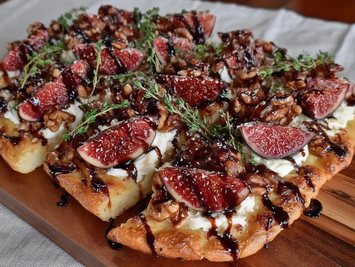 honey balsamic fig goat cheese flatbread preparation steps