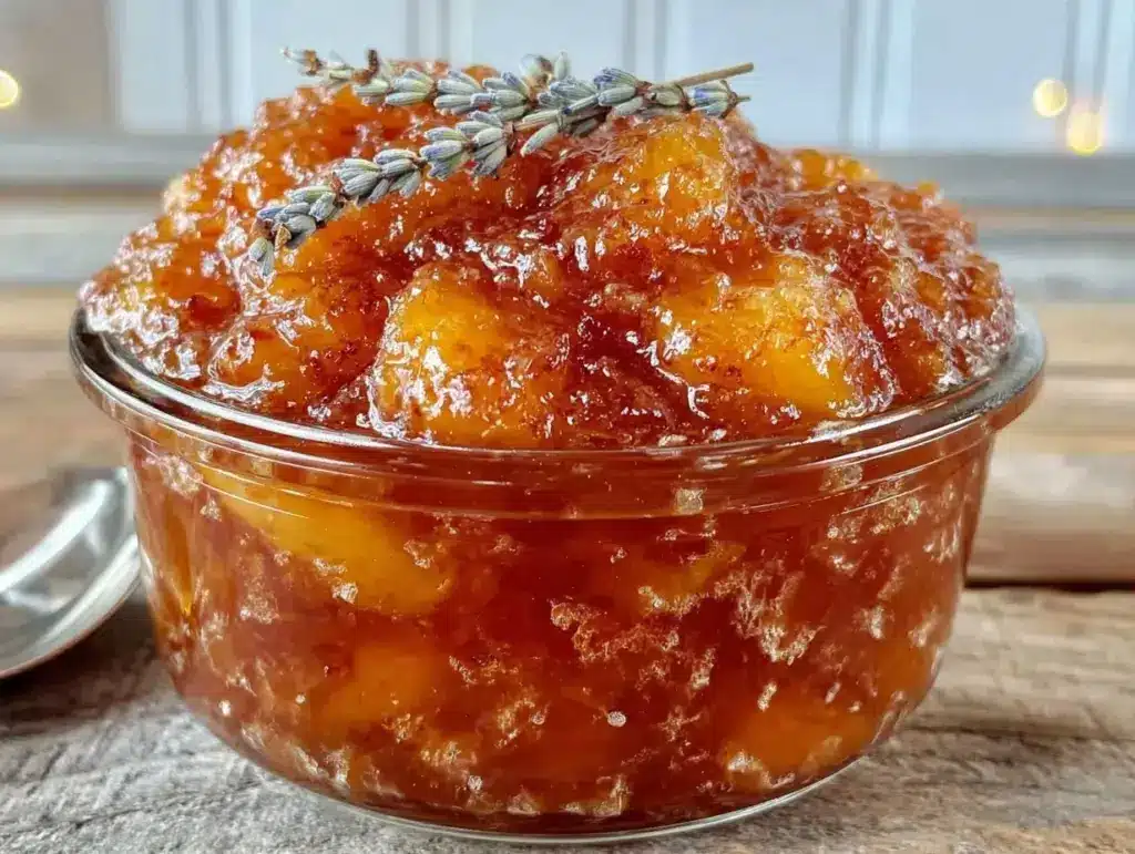 honey lavender peach jam - featured image