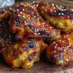 honey sriracha grilled chicken wings - featured image