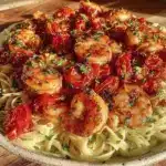 lemon garlic butter shrimp pasta - featured image