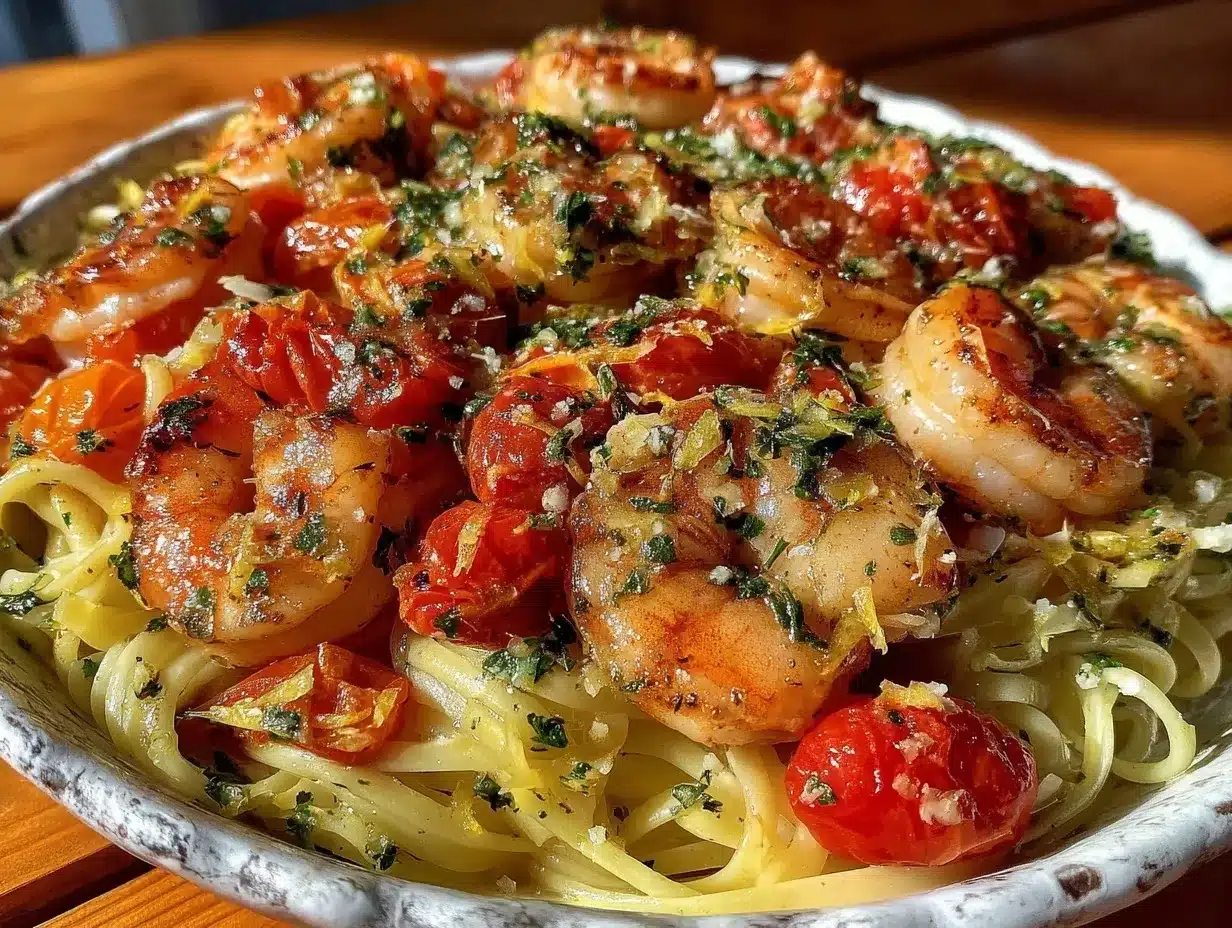 lemon garlic butter shrimp pasta preparation steps