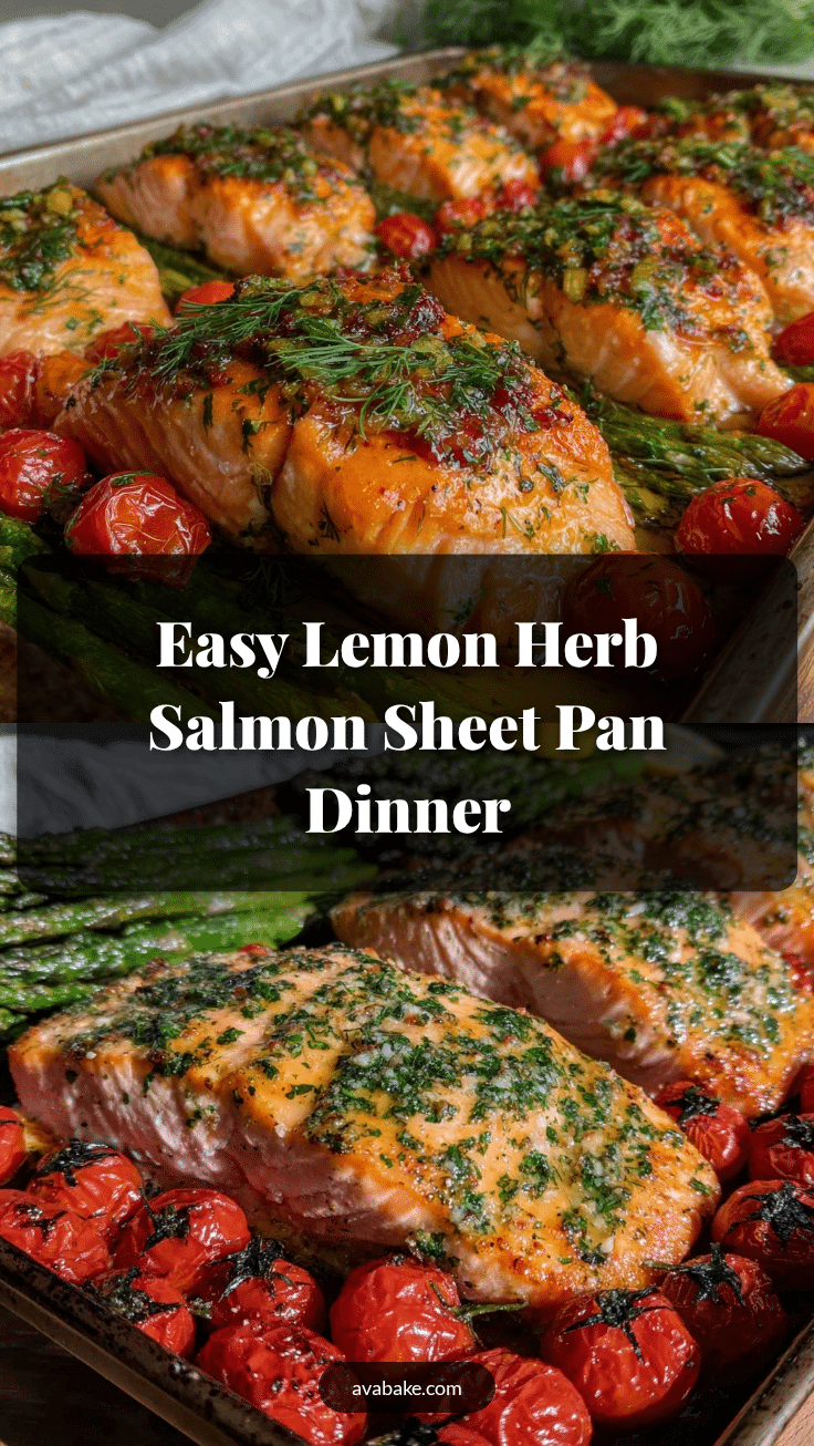 lemon herb salmon sheet pan dinner recipe