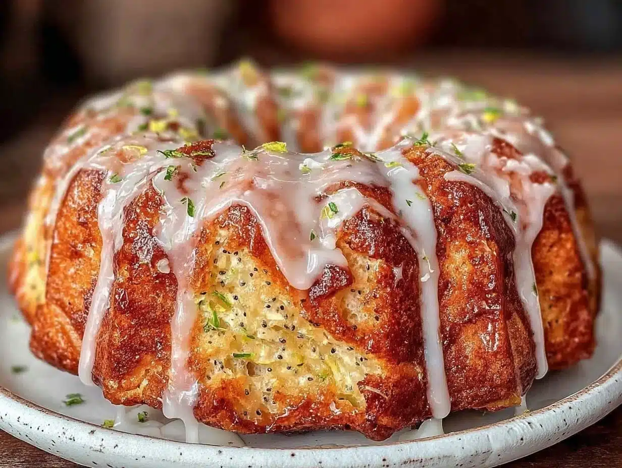 lemon poppy seed zucchini bundt cake - featured image