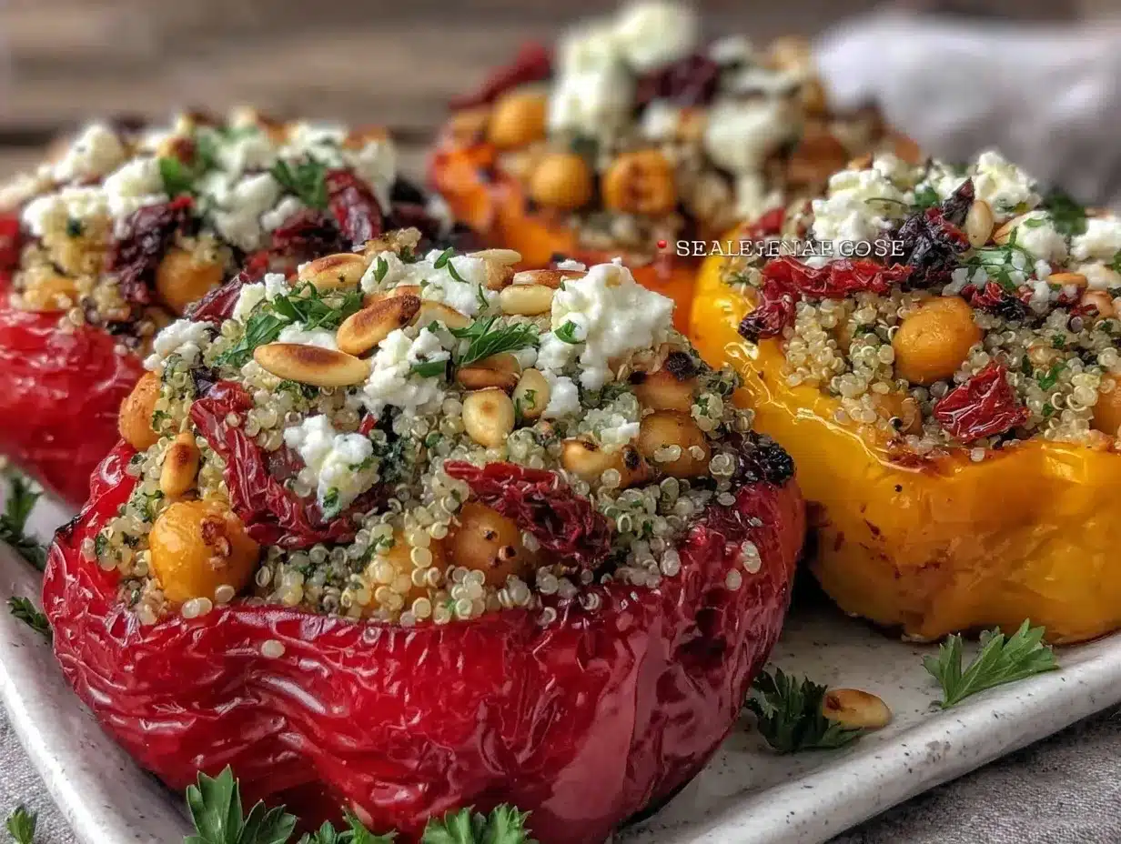 Mediterranean Chickpea Stuffed Bell Peppers preparation steps