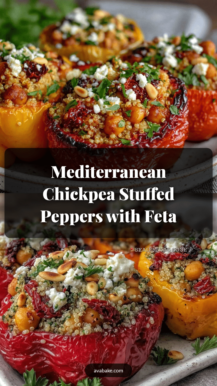 Mediterranean Chickpea Stuffed Bell Peppers recipe