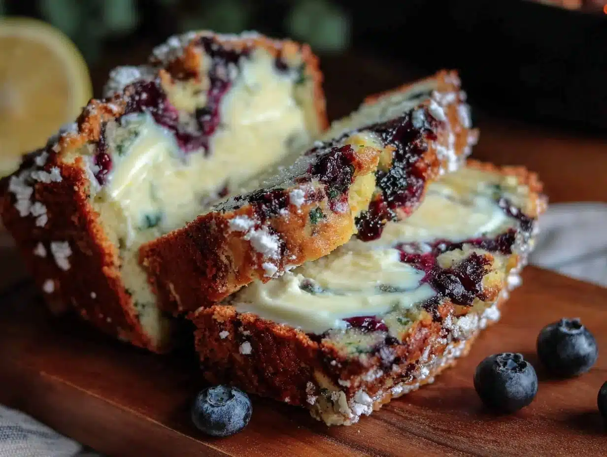 moist blueberry lemon zucchini bread - featured image