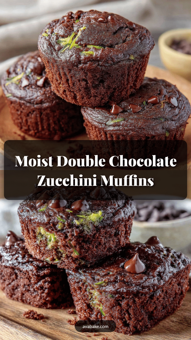 moist double chocolate chip zucchini muffins recipe