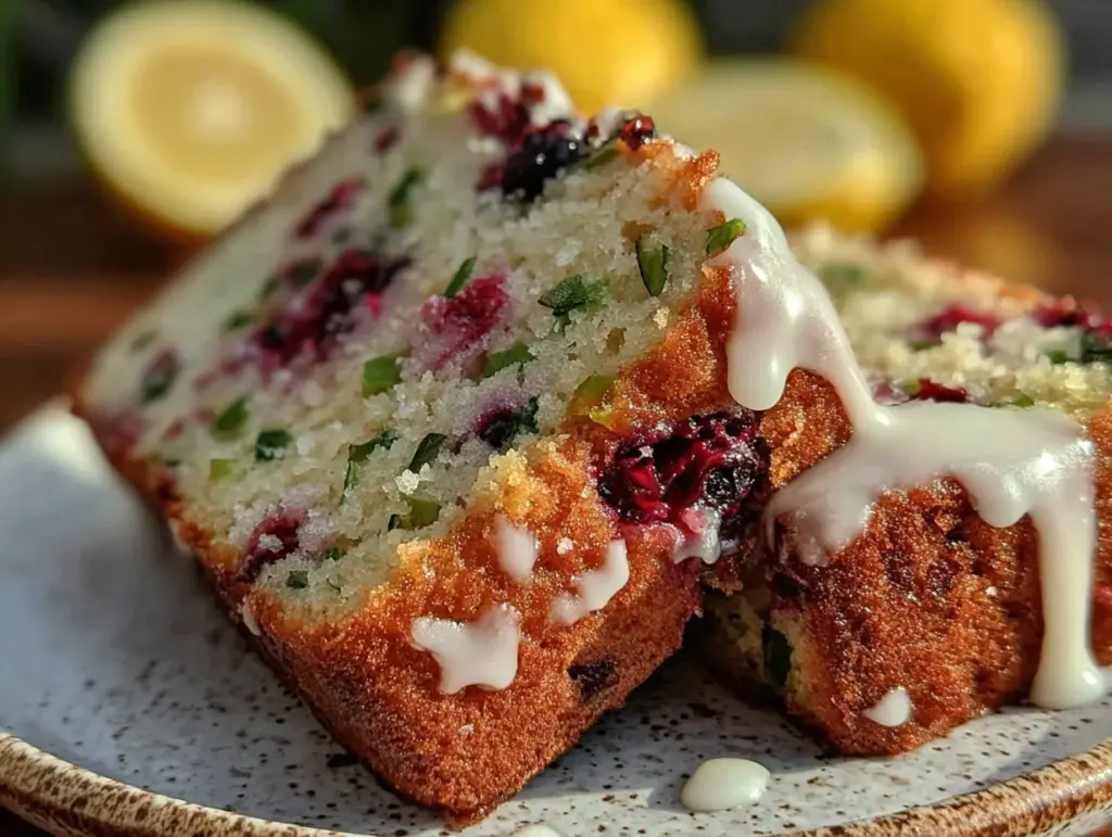 moist lemon blueberry zucchini bread - featured image